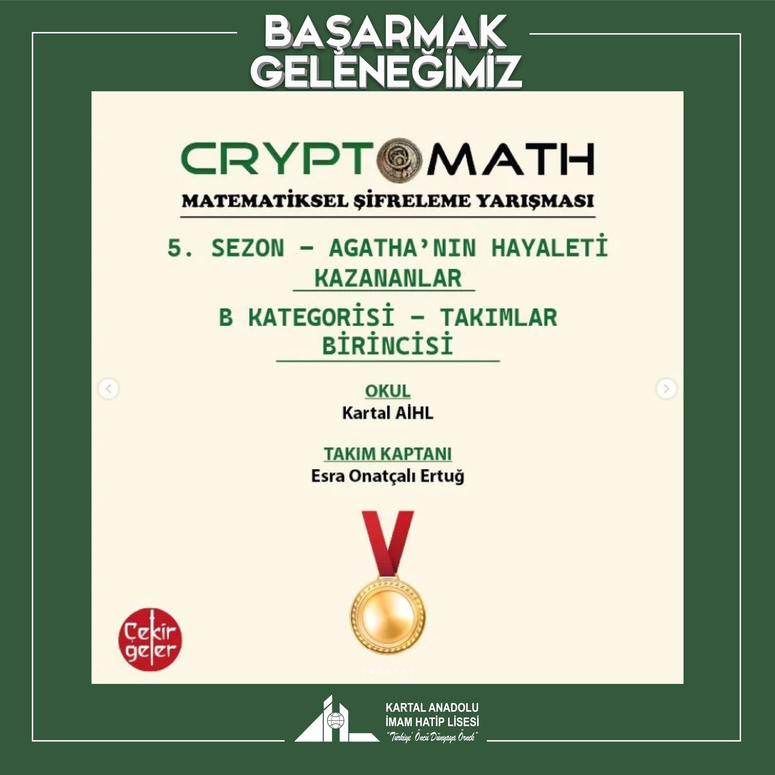 CryptoMath Matematiksel Şifreleme Yarışması'ndan Derecelerle Döndük