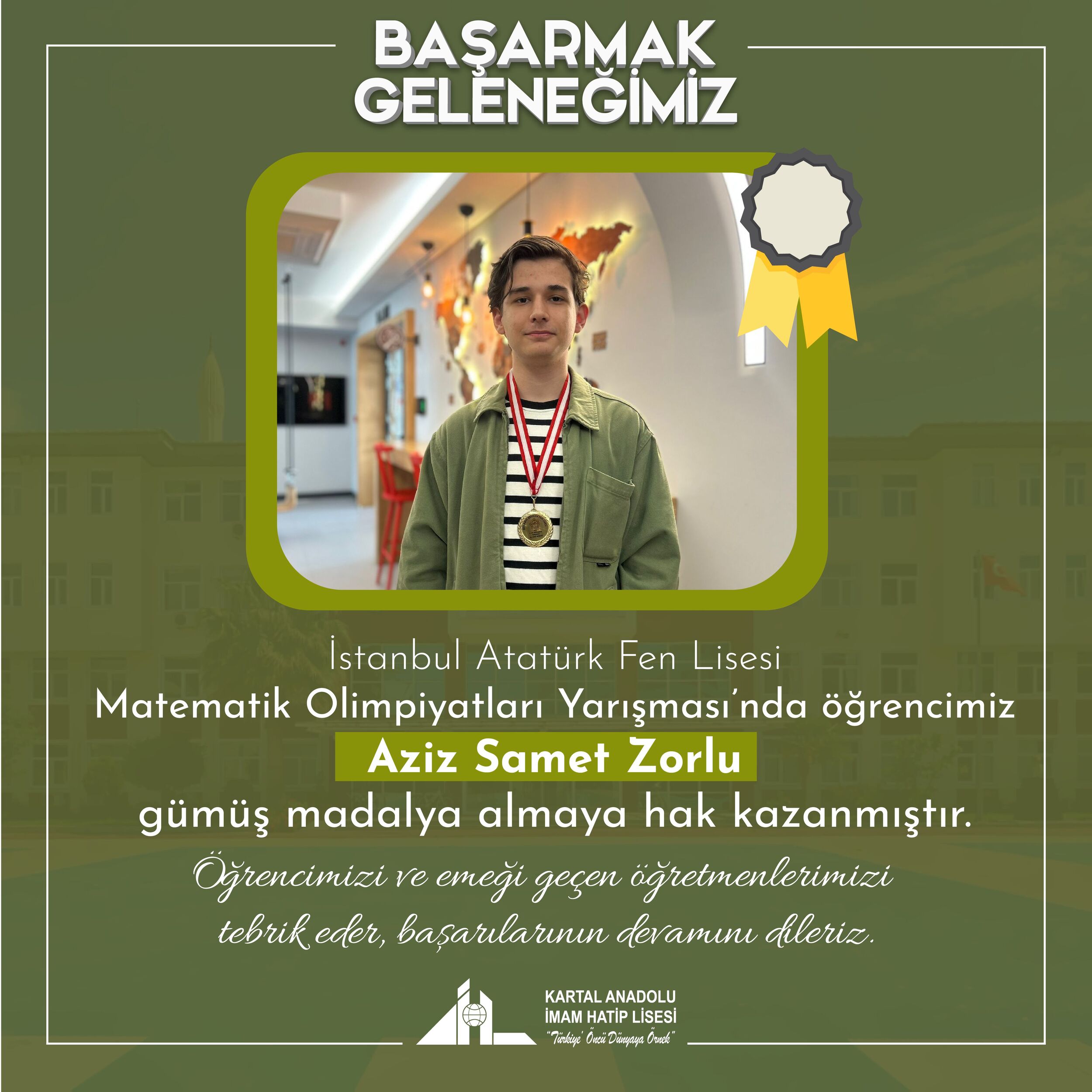 Matematik Olimpiyatları Yarışması'nda Gümüş Madalya