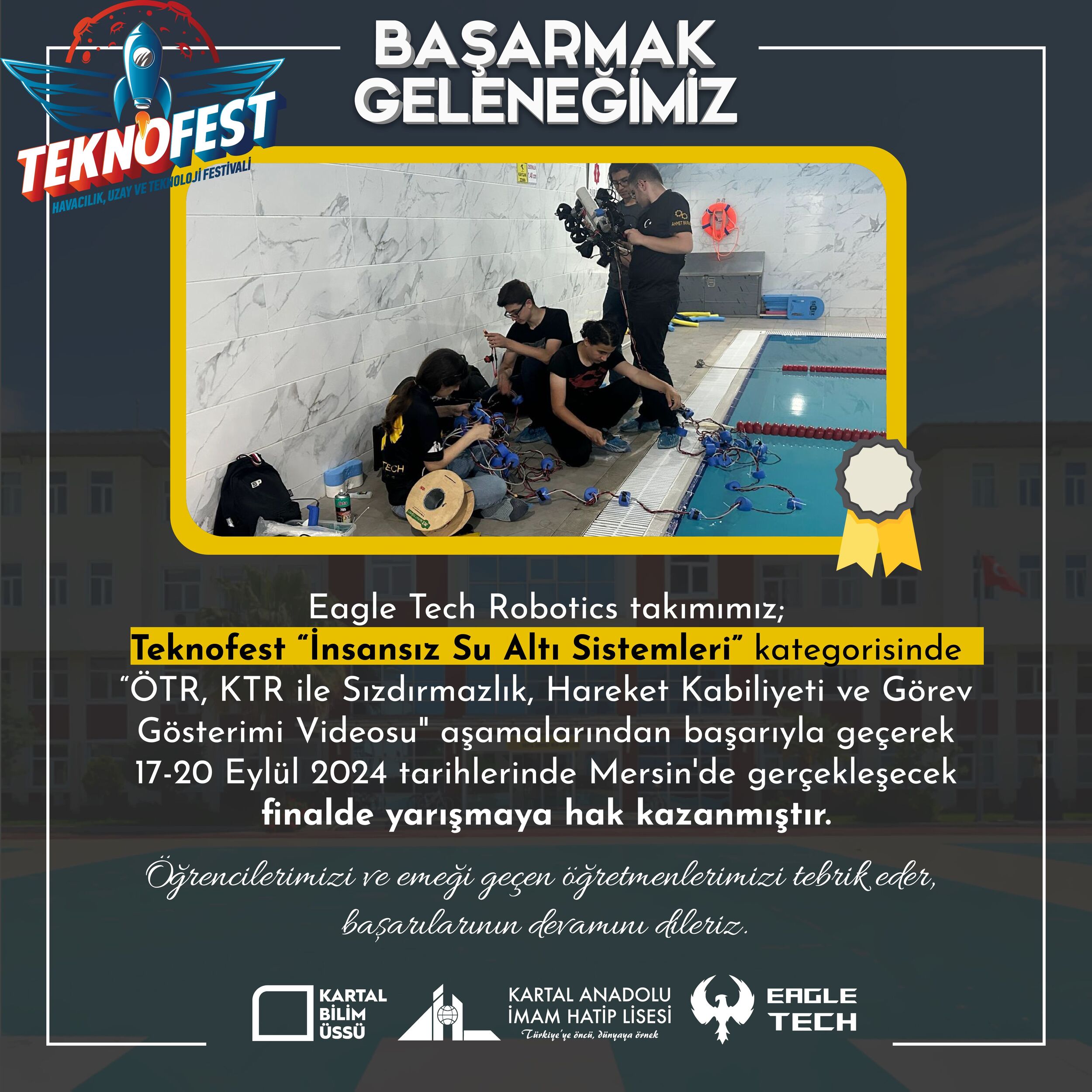 TEKNOFEST İnsansız Su Altı Sistemleri Finalindeyiz
